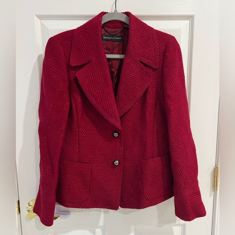Dana Buchman Women's Red Shimmery Blazer